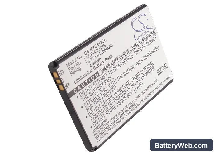 Sprint Rise Replacement Battery, 3.7V, 1200mAh, Li-ion 5