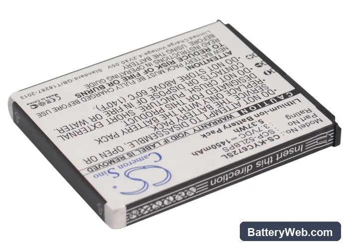 Kyocera Hydro XTRM Replacement Battery, 3.7V, 1450mAh, Li-ion 2