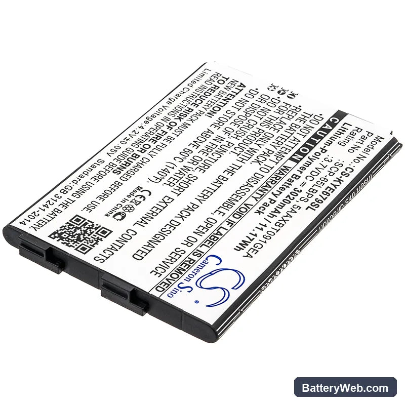 Kyocera DuraForce XD Replacement Battery, 3.7V, 3020mAh, Li-Polymer 2