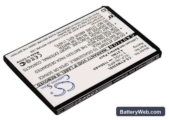 Kyocera Echo Replacement Battery, 3.7V, 1100mAh, Li-ion 2
