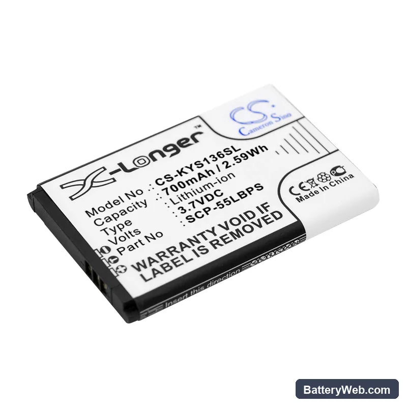 Kyocera JAX S1360 Replacement Battery, 3.7V, 700mAh, Li-ion 1