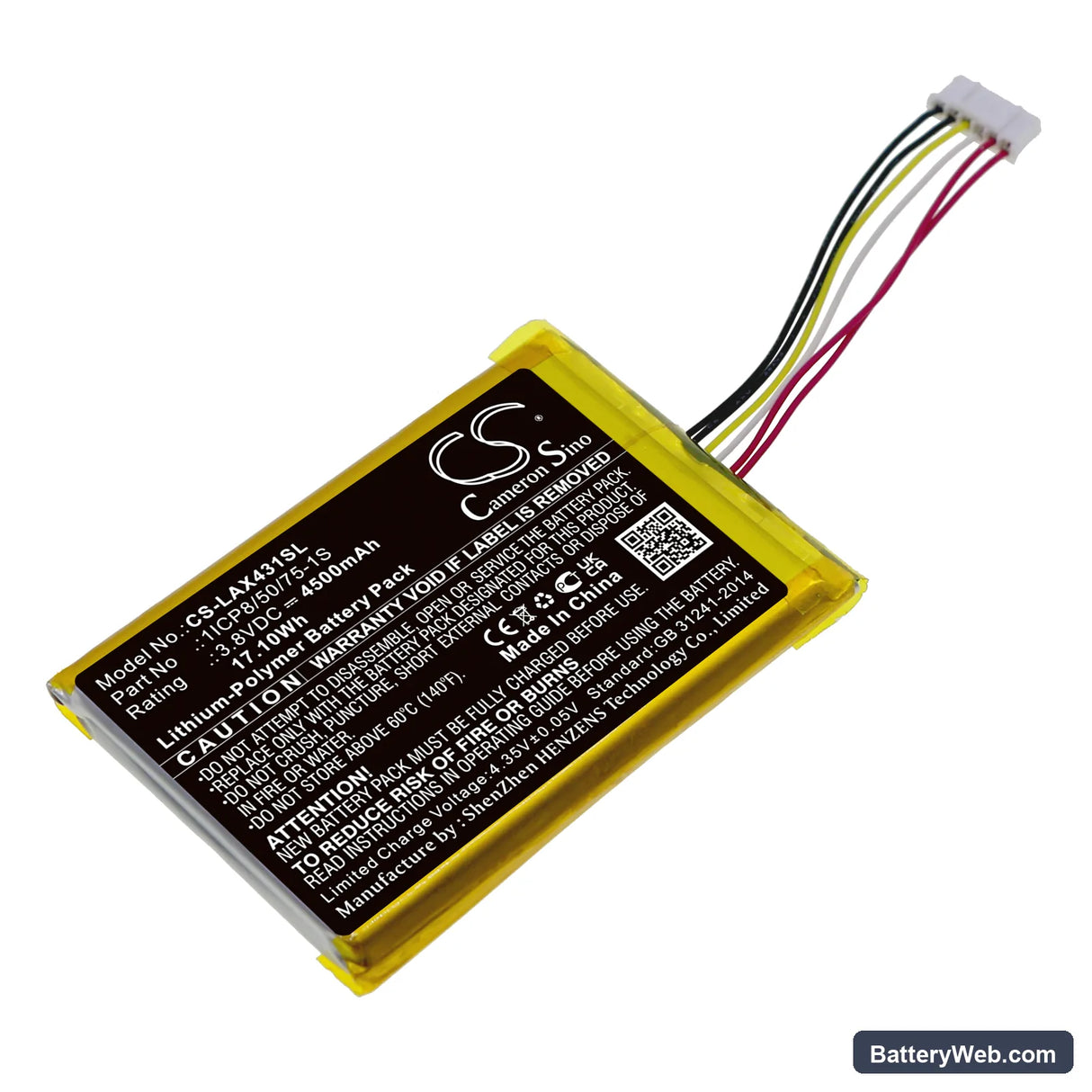 Launch X431 Pro Mini V3.0 Replacement Battery, 3.8V, 4500mAh, Li-Polymer 1