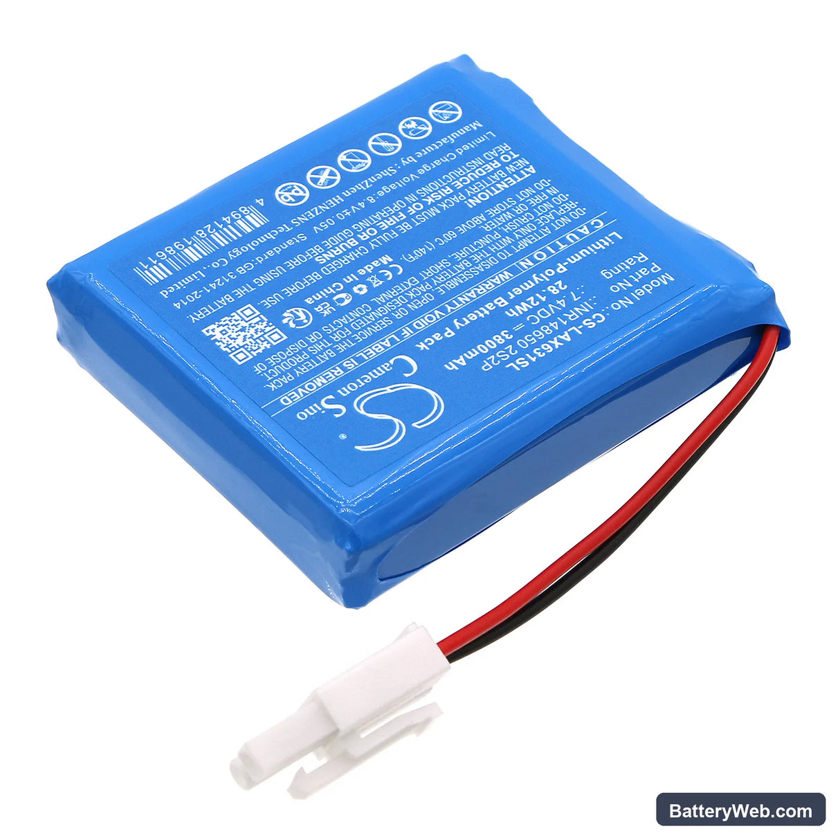 Launch X631 Replacement Battery, 7.4V, 3800mAh, Li-Polymer 2