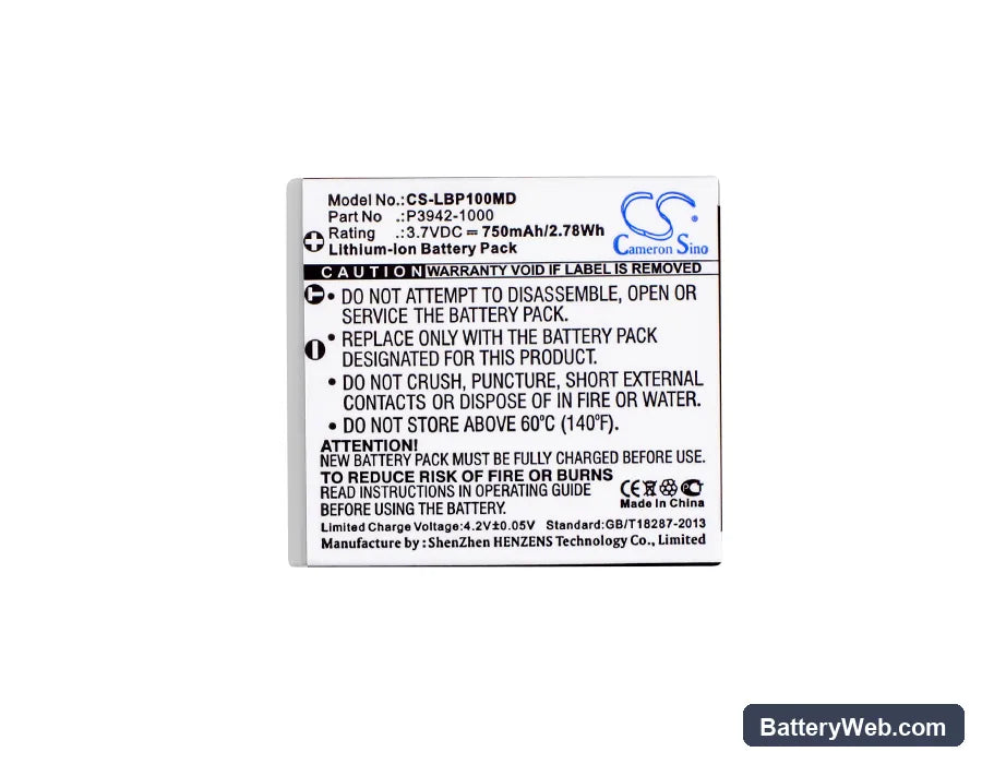 Labnet Biopette Plus 100-1000mL Replacement Battery, 3.7V, 750mAh, Li-ion 5