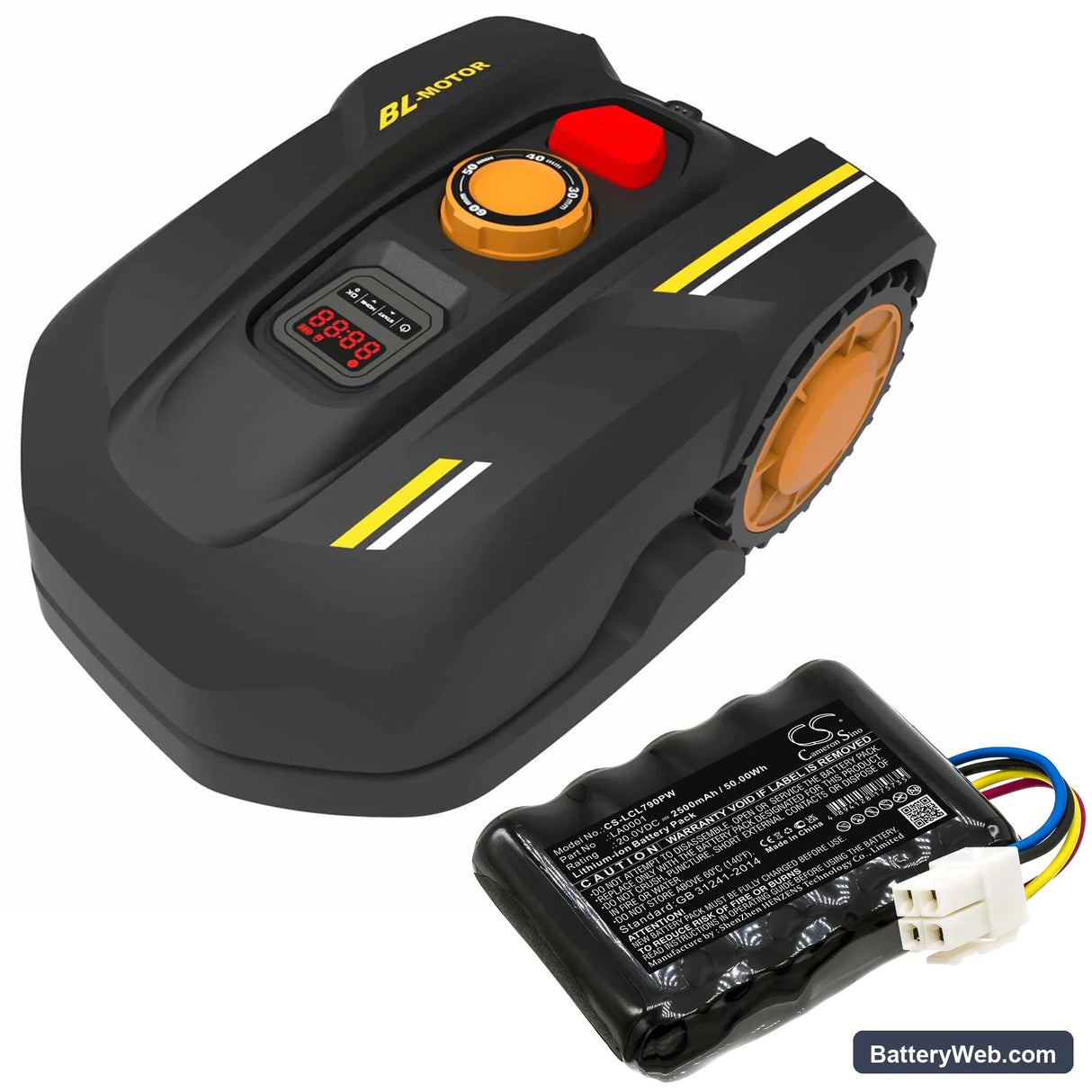 Ferrex 800m2 2021 Replacement Battery, 20V, 2500mAh, Li-ion 6
