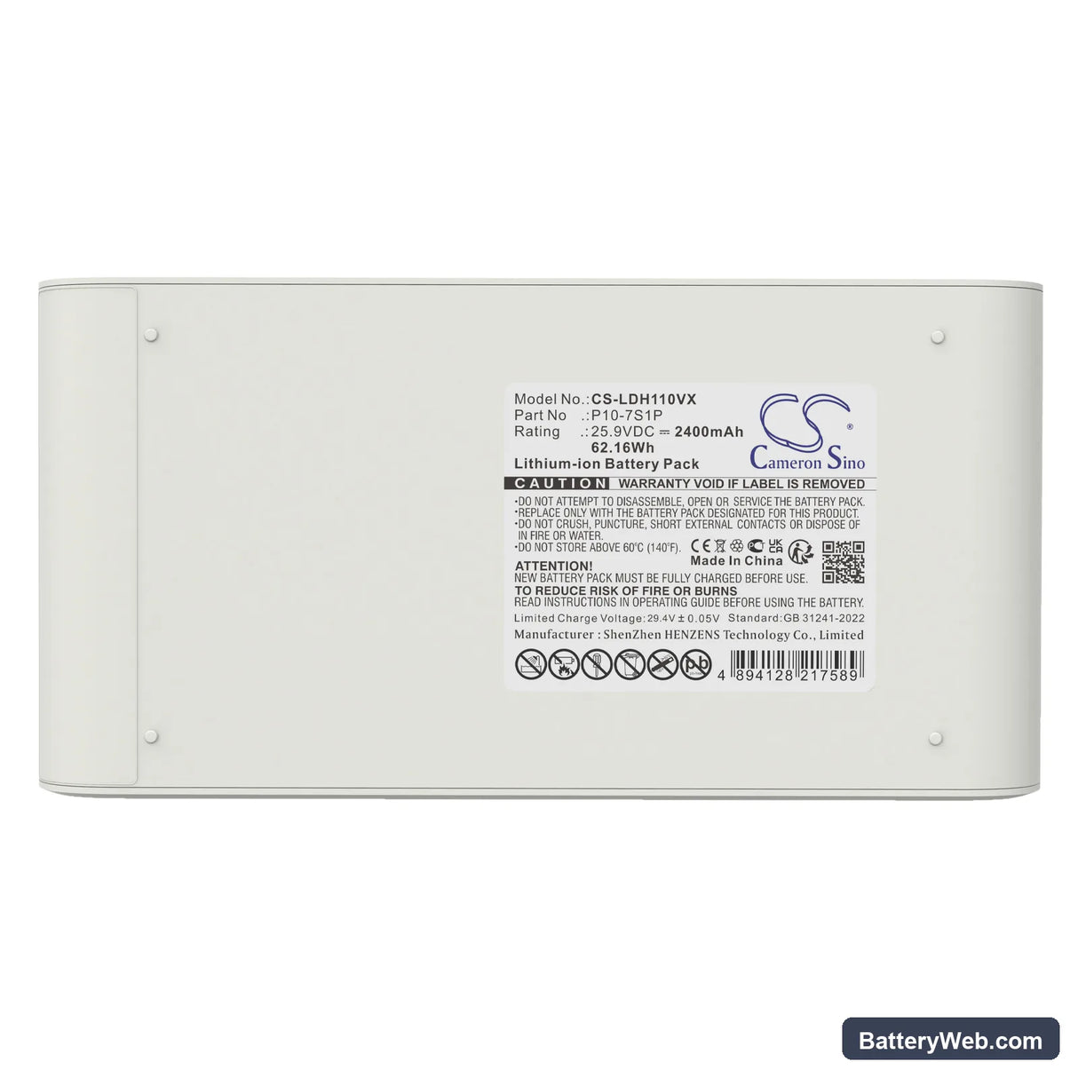 Lydsto H11 Replacement Battery, 25.9V, 2400mAh, Li-ion 5