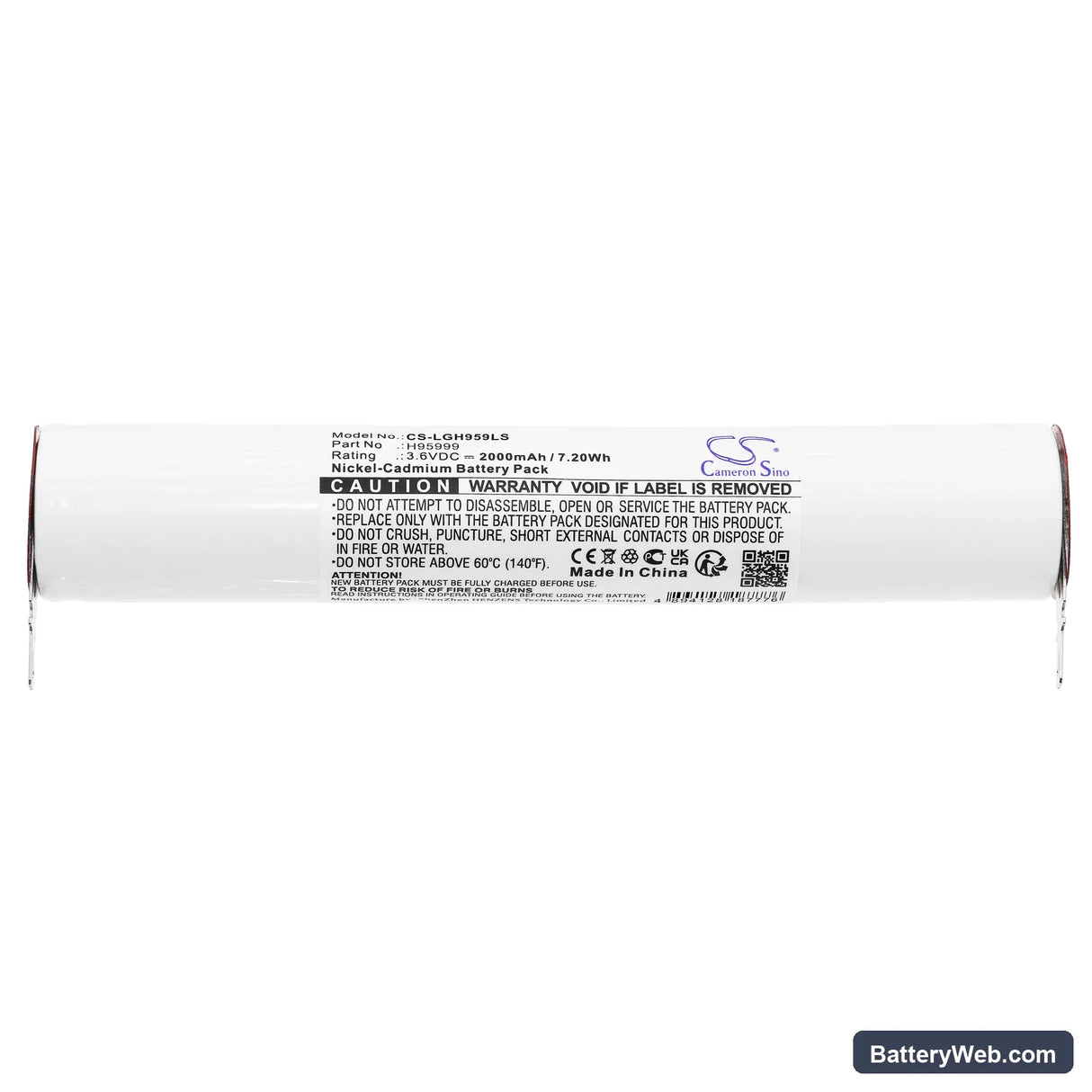 Legrand 061883 Replacement Battery, 3.6V, 2000mAh, Ni-CD 3