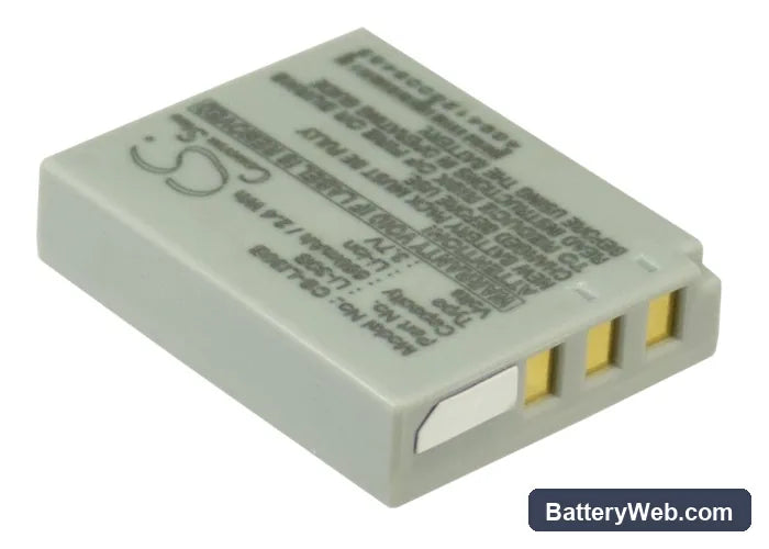 Olympus Stylus Verve Digital S Replacement Battery, 3.7V, 650mAh, Li-ion 2