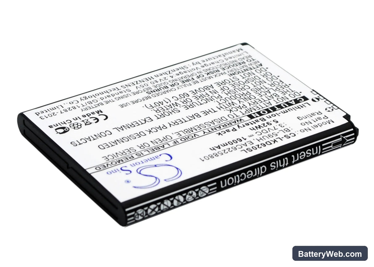 LG Optimus G2 Mini Replacement Battery, 3.7V, 1600mAh, Li-ion 3