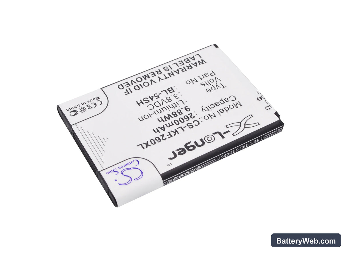 LG Optimus LTE III Replacement Battery, 3.8V, 2600mAh, Li-ion 2