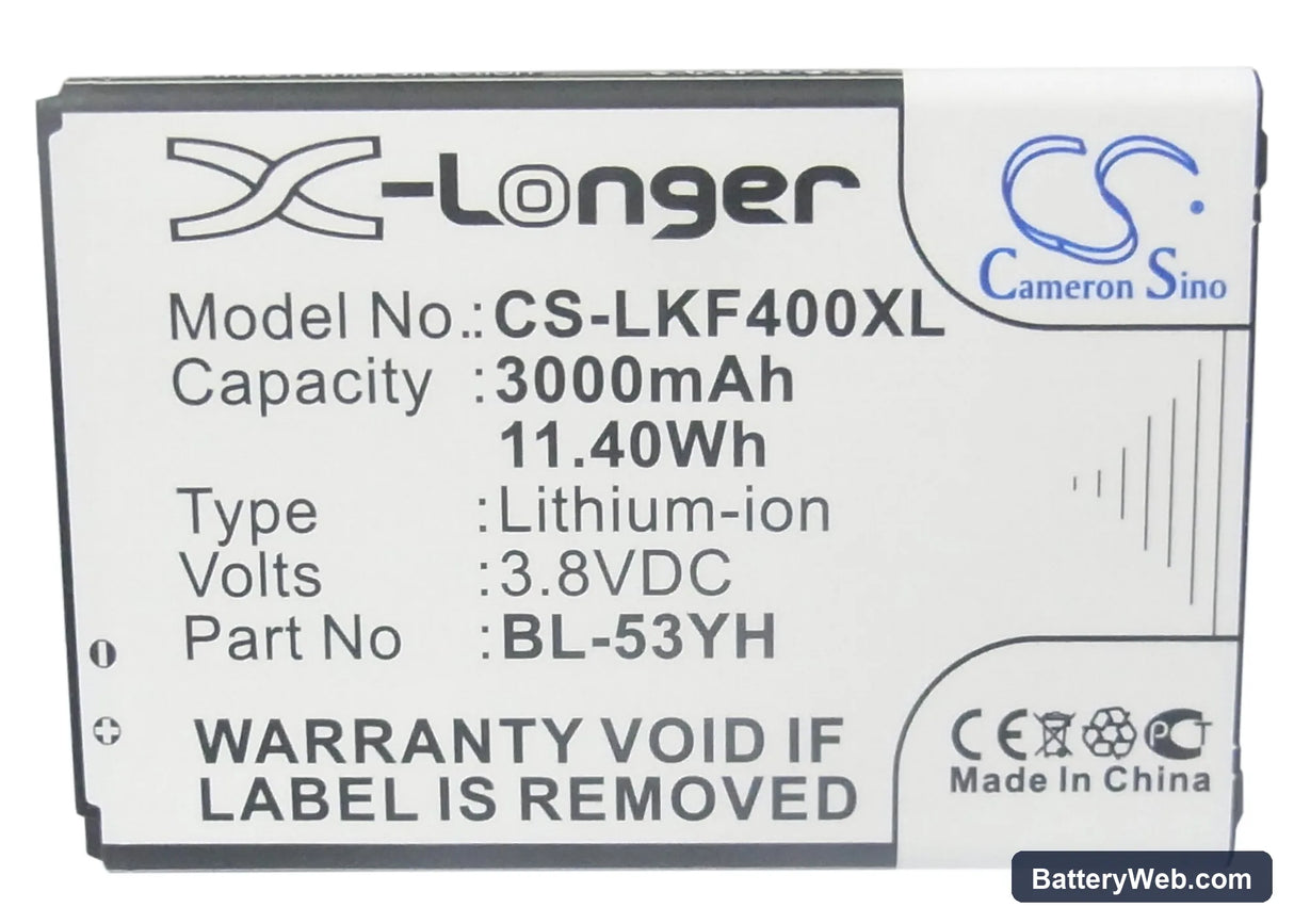LG G3 Replacement Battery, 3.8V, 3000mAh, Li-ion 5
