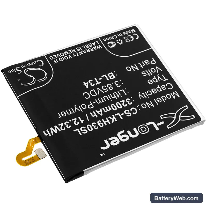 LG V30 Replacement Battery, 3.85V, 3200mAh, Li-Polymer 2