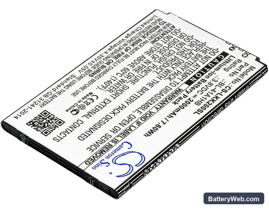 LG X Style Replacement Battery, 3.8V, 2000mAh, Li-ion 2