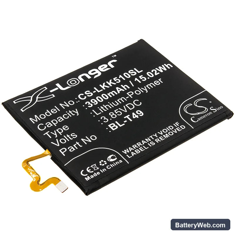 LG K510 Replacement Battery, 3.85V, 3900mAh, Li-Polymer 1