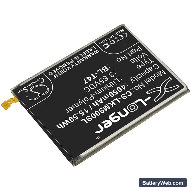 LG Velvet Replacement Battery, 3.85V, 4050mAh, Li-Polymer 2