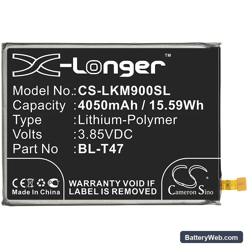 LG Velvet Replacement Battery, 3.85V, 4050mAh, Li-Polymer 3