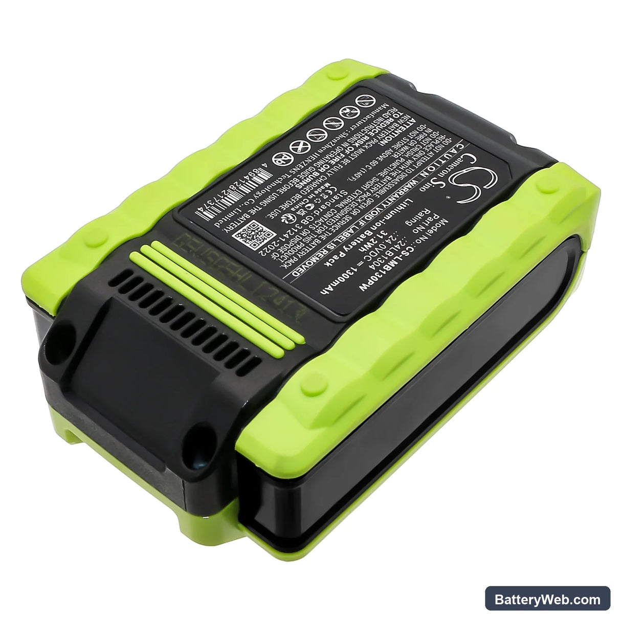 LawnMaster 20VMWGT Replacement Battery, 24V, 1300mAh, Li-ion 4