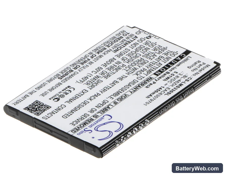 LG MS330 Replacement Battery, 3.8V, 1450mAh, Li-ion 2