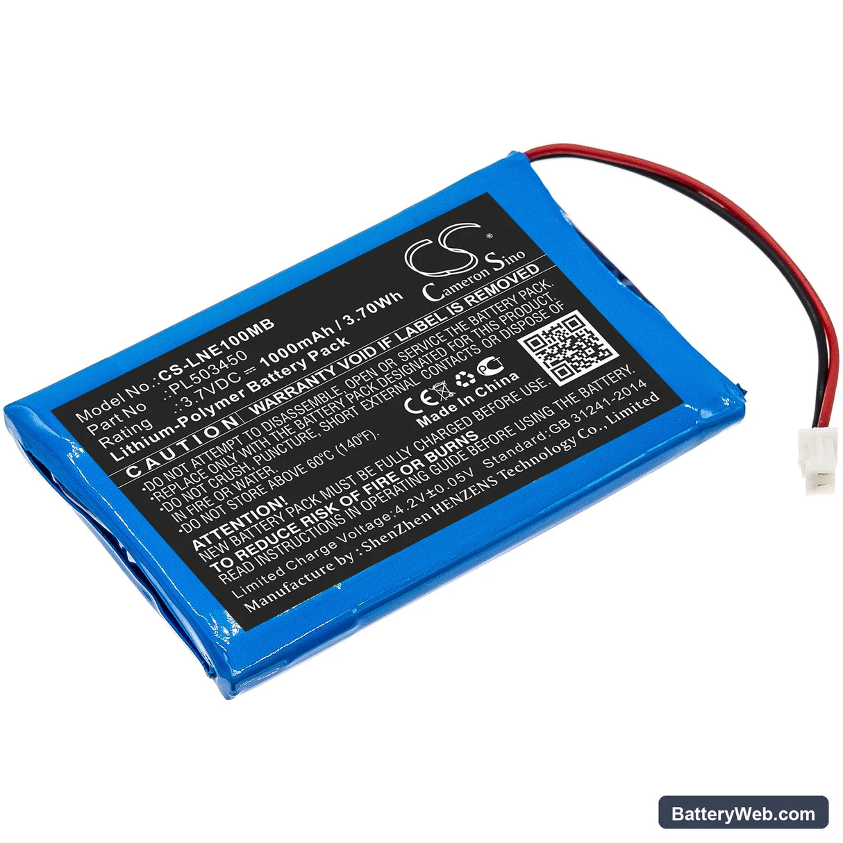 Luvion Grand Elite Replacement Battery, 3.7V, 1000mAh, Li-Polymer 1