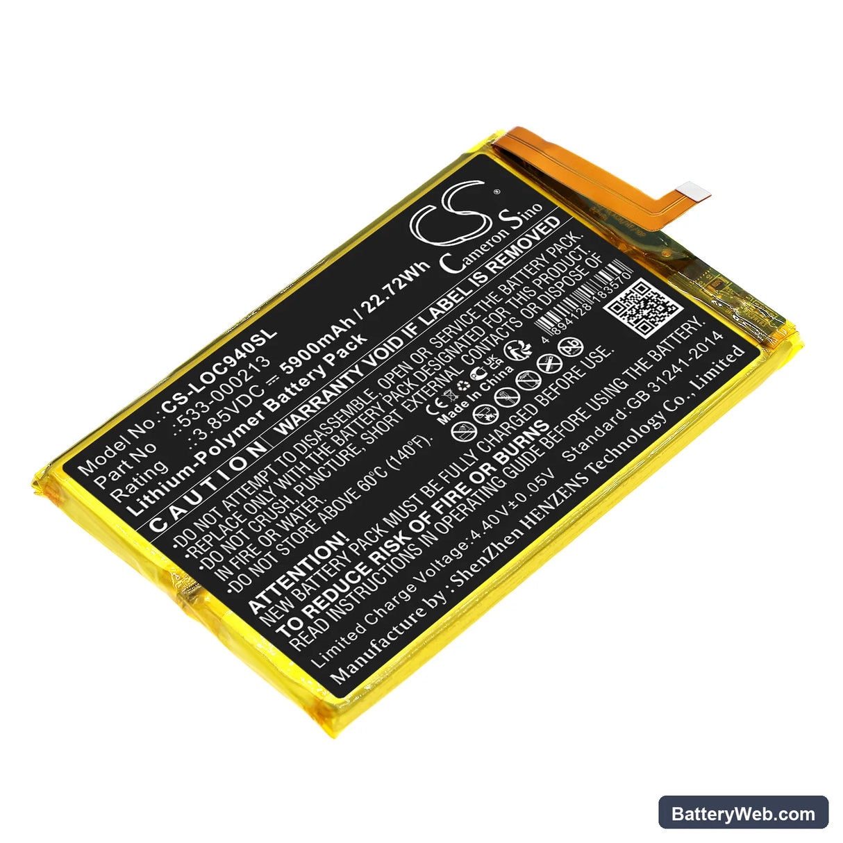 Logitech G Cloud Replacement Battery, 3.85V, 5900mAh, Li-Polymer 1