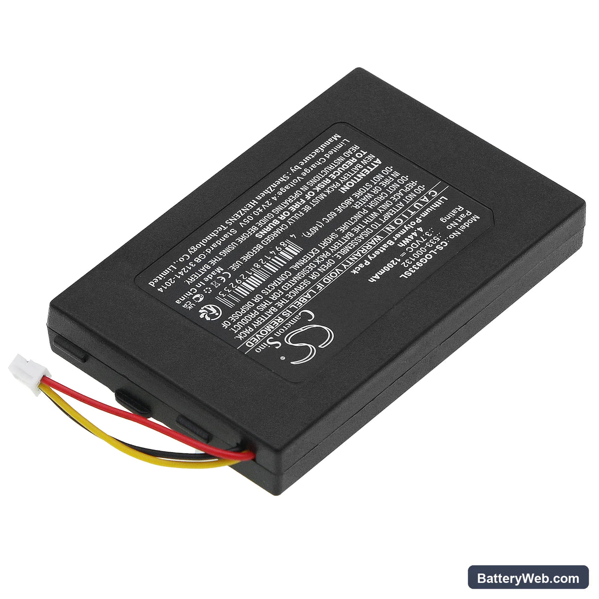 Logitech G933 Replacement Battery, 3.7V, 1200mAh, Li-Polymer 2