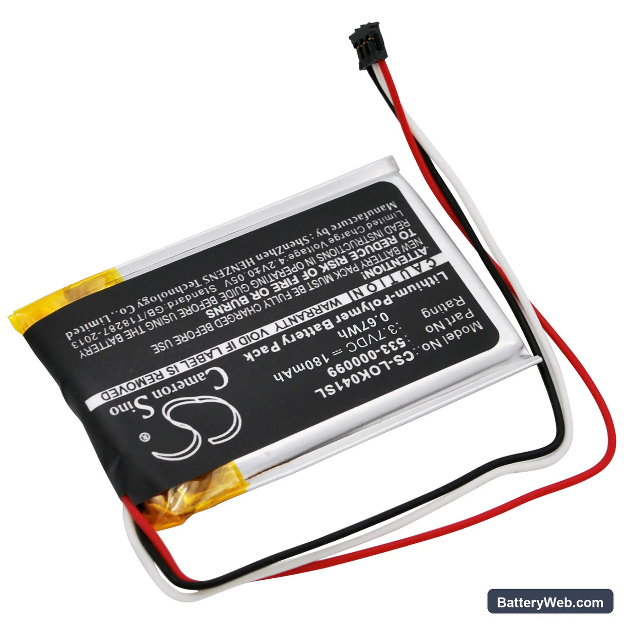 Logitech Keys-To-Go Replacement Battery, 3.7V, 180mAh, Li-Polymer 2