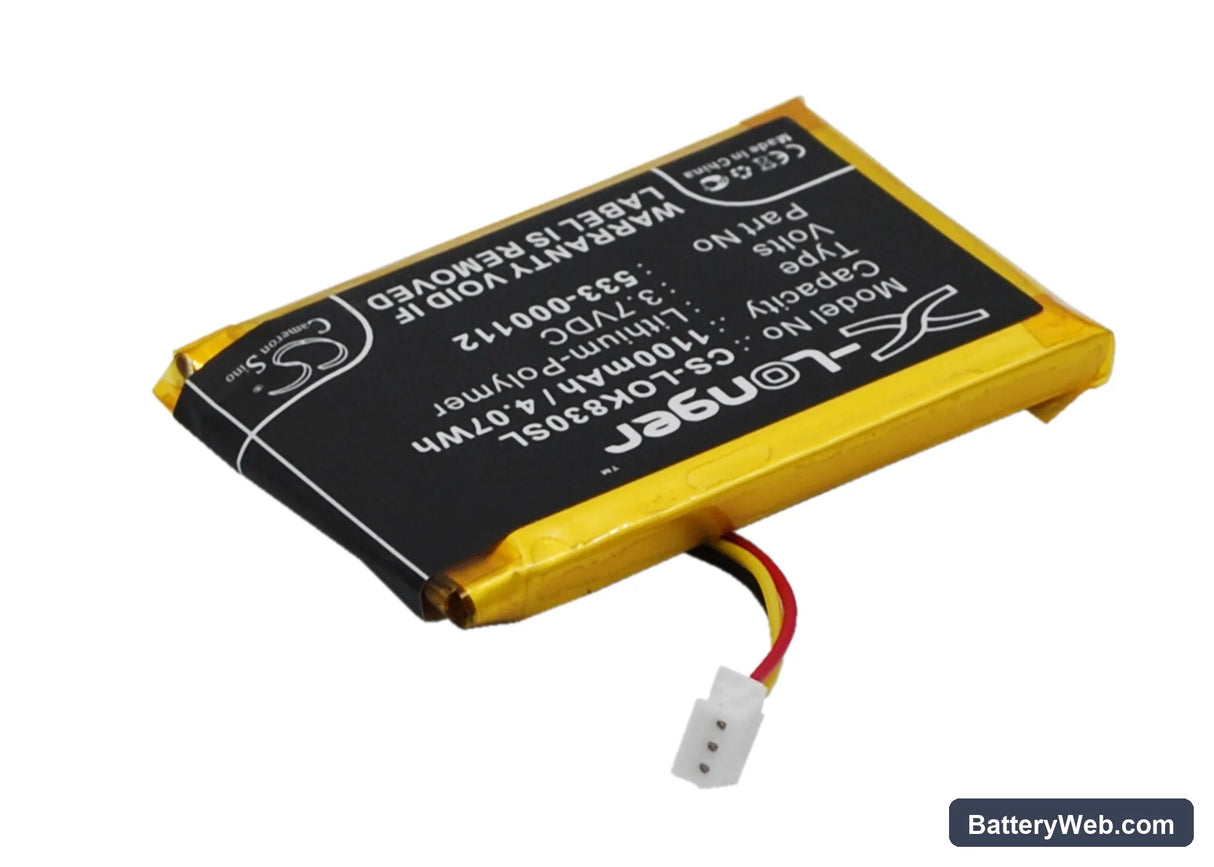 Logitech IIIuminated Living-Room Keyboard K830 Replacement Battery, 3.7V, 1100mAh, Li-Polymer 3