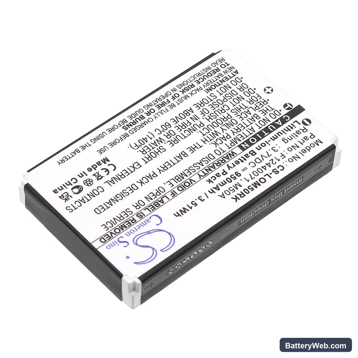 Logitech diNovo Edge Replacement Battery, 3.7V, 950mAh, Li-ion 2
