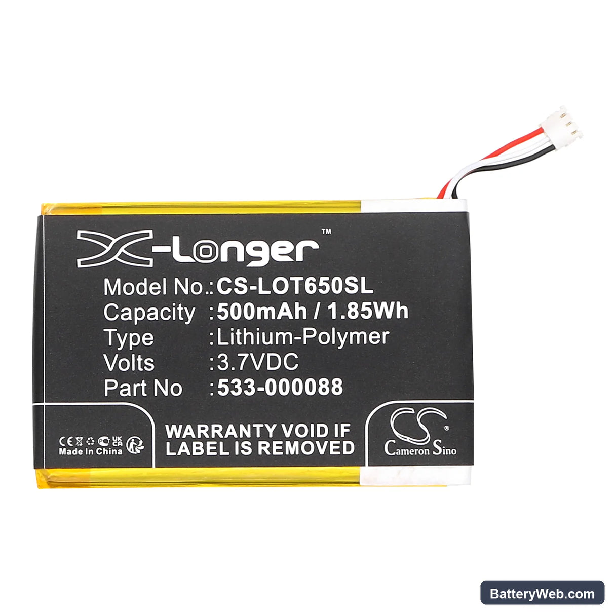 Teufel Real Blue NC Replacement Battery, 3.7V, 500mAh, Li-Polymer 3