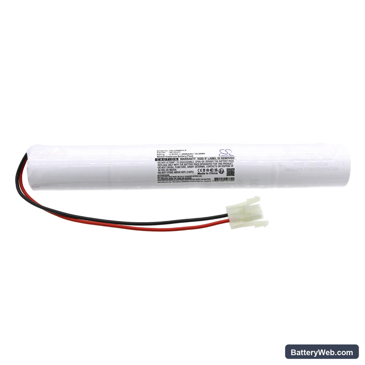 Lite-Plan 4/CD45/S/NECA Replacement Battery, 4.8V, 4000mAh, Ni-CD 3