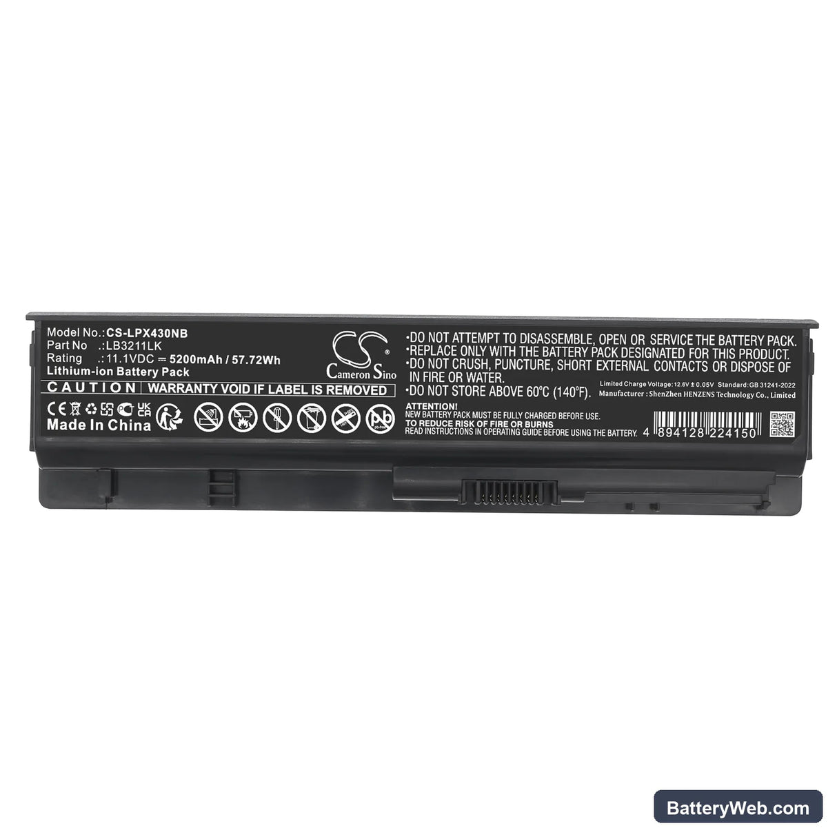 LG P430 Replacement Battery, 11.1V, 5200mAh, Li-ion 5