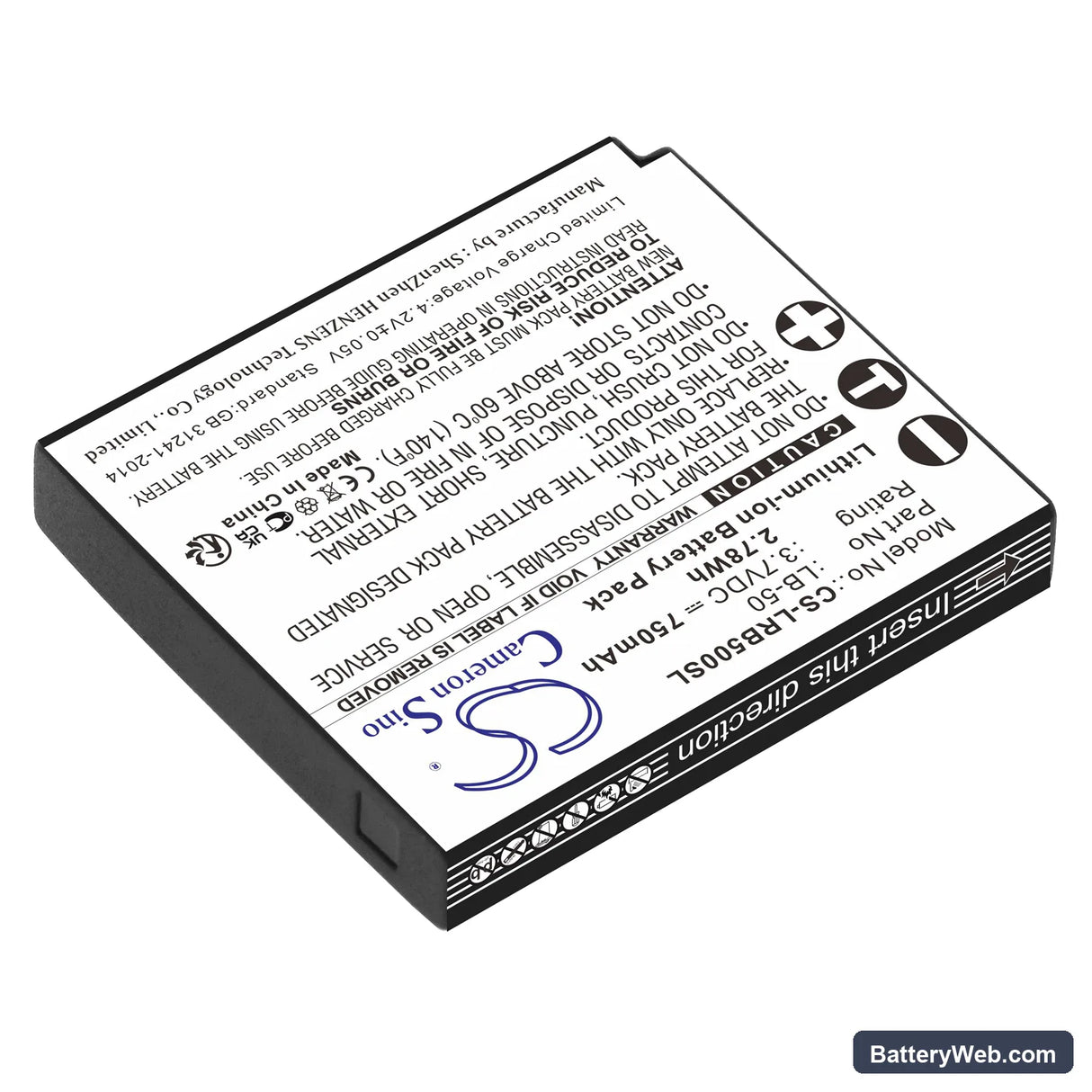 Lectrosonics SSM Transmitters Replacement Battery, 3.7V, 750mAh, Li-ion 2