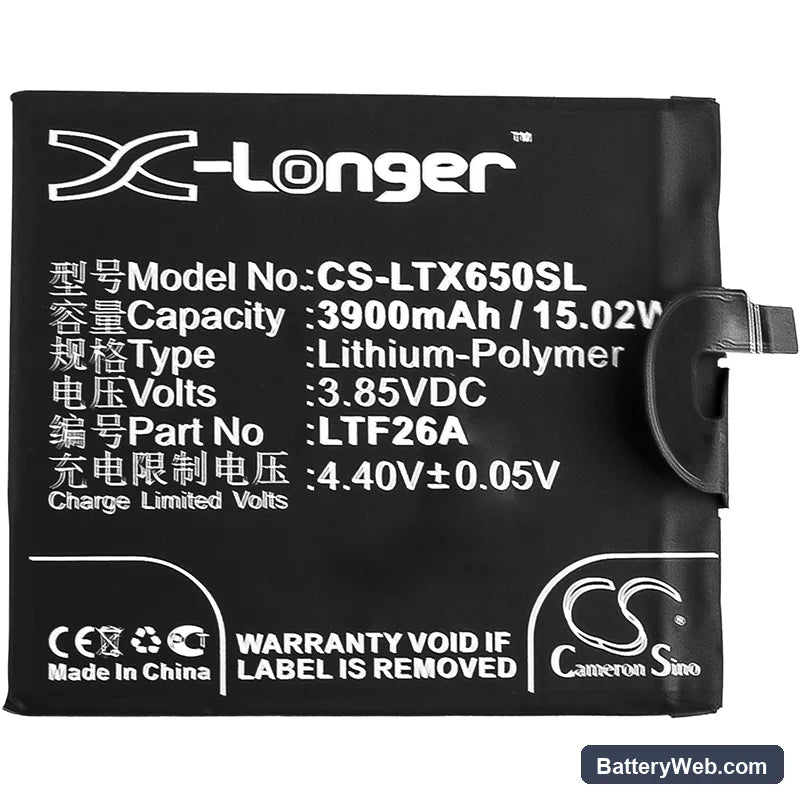 LeTV Le Pro 3 AI Replacement Battery, 3.85V, 3900mAh, Li-Polymer 3
