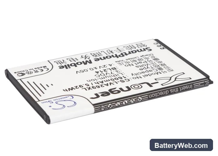 Lenovo A208t Replacement Battery, 3.7V, 1600mAh, Li-ion 2