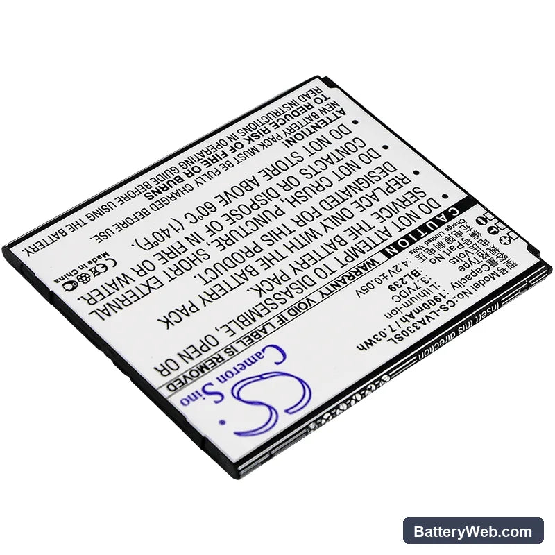 Lenovo A330E Replacement Battery, 3.7V, 1900mAh, Li-ion 2