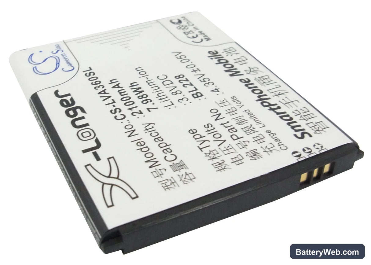 Lenovo A360T Replacement Battery, 3.8V, 2100mAh, Li-ion 2