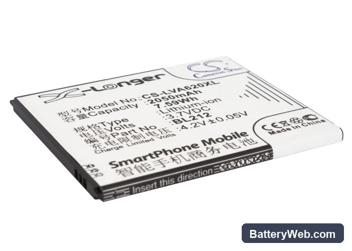 Lenovo S898ts Replacement Battery, 3.7V, 2050mAh, Li-ion 1