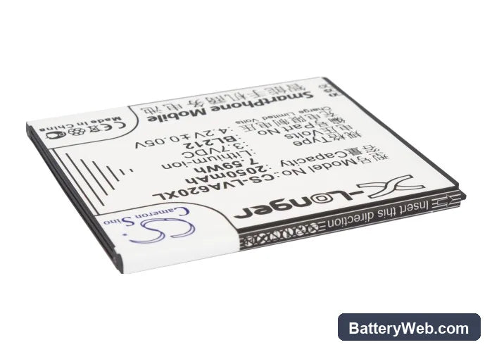Lenovo S898ts Replacement Battery, 3.7V, 2050mAh, Li-ion 2