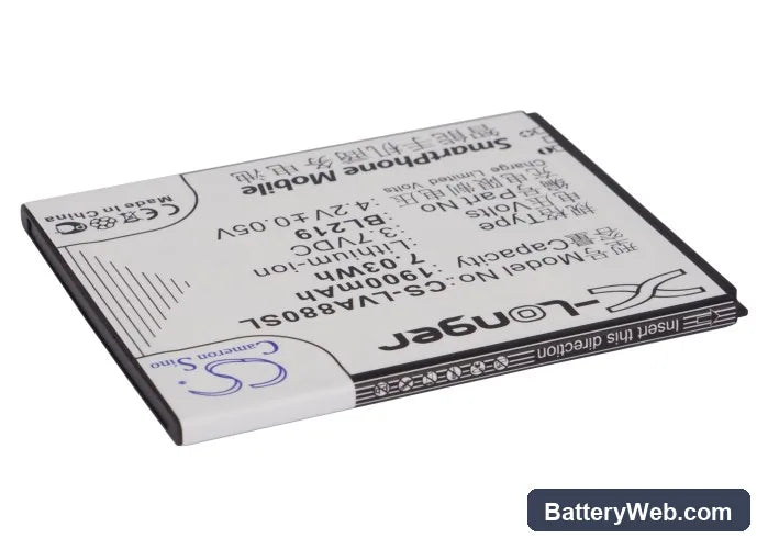 Lenovo A880 Replacement Battery, 3.7V, 1900mAh, Li-ion 2