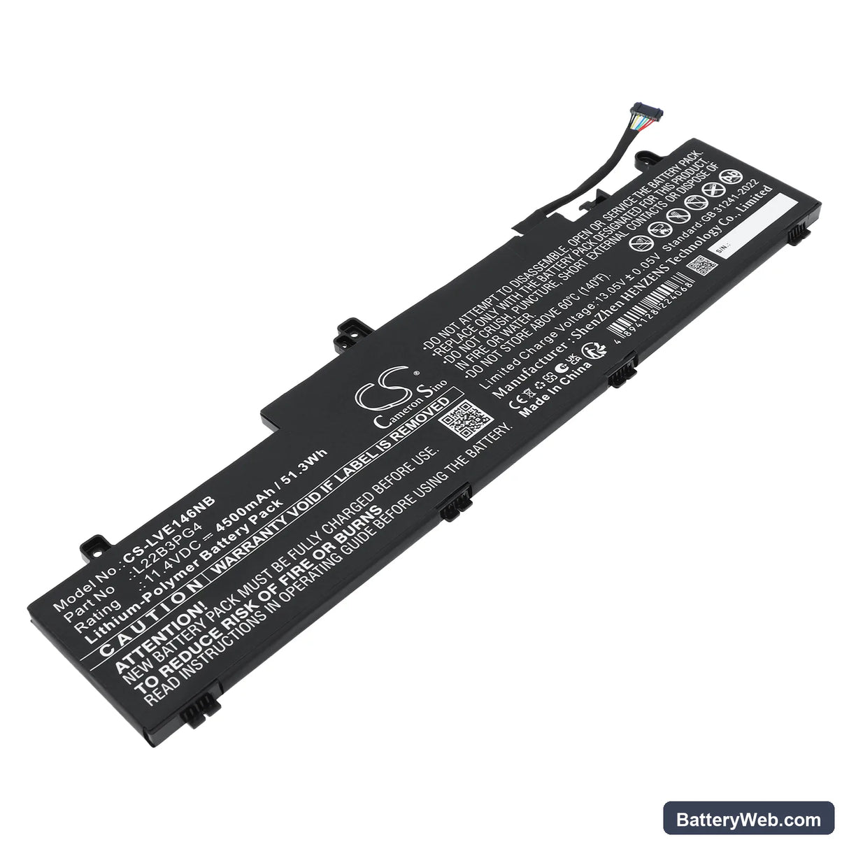 Lenovo ThinkPad E14 Gen 6 Replacement Battery, 11.4V, 4500mAh, Li-Polymer 1