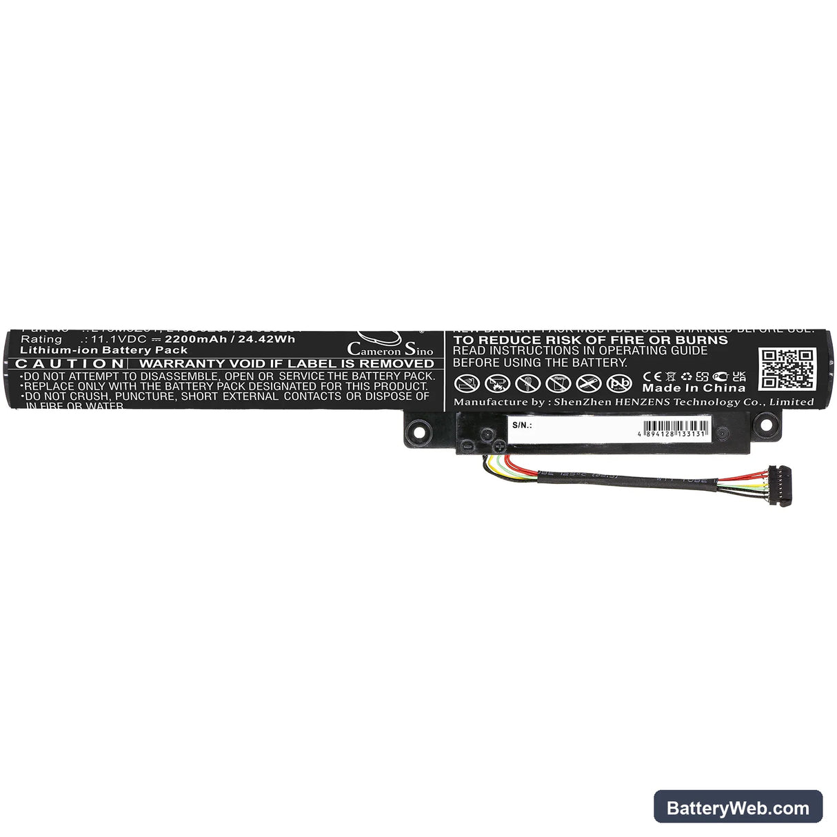 Lenovo IdeaPad Flex 10 Replacement Battery, 11.1V, 2200mAh, Li-ion 3
