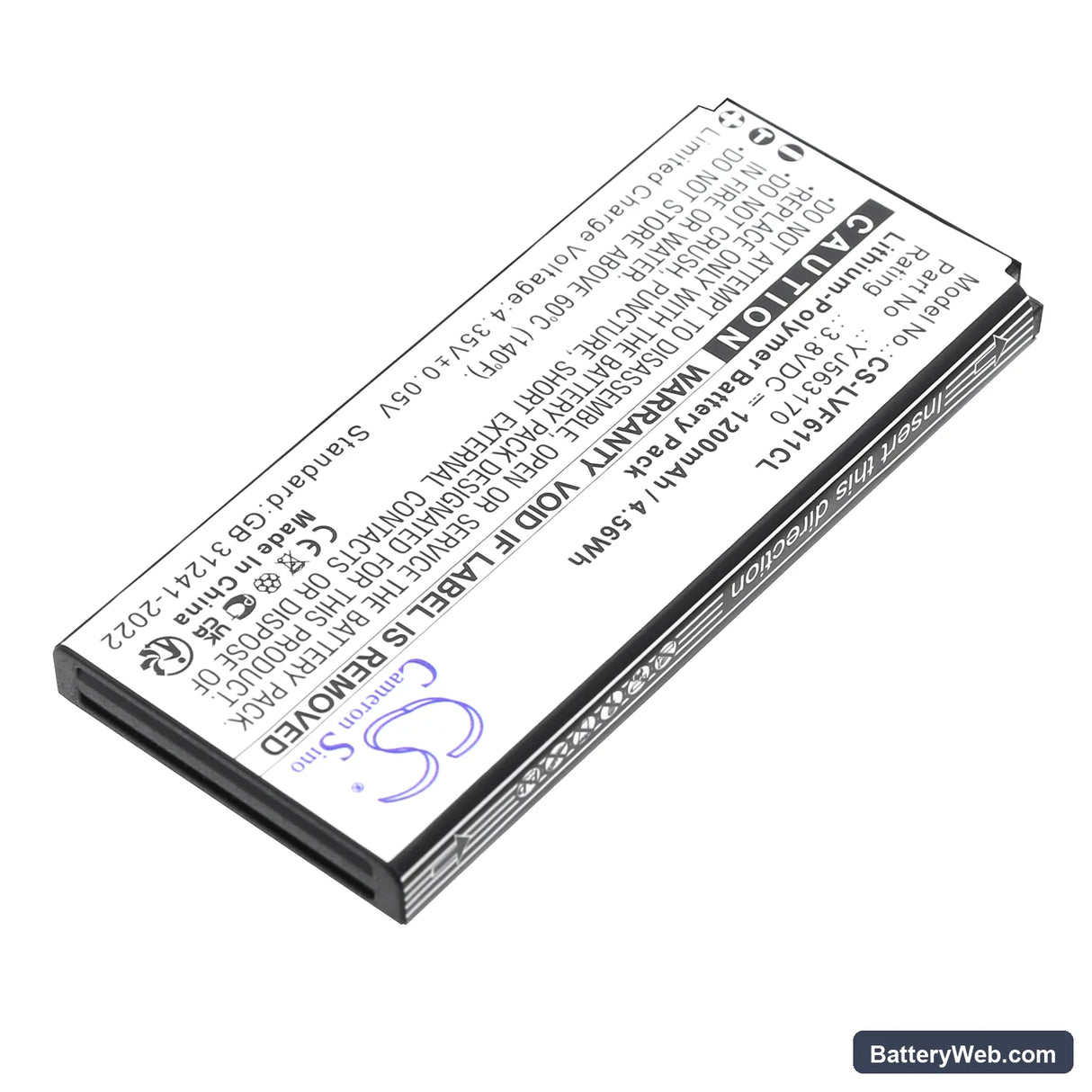 Linkvil Fanvil W610W Replacement Battery, 3.8V, 1200mAh, Li-Polymer 2