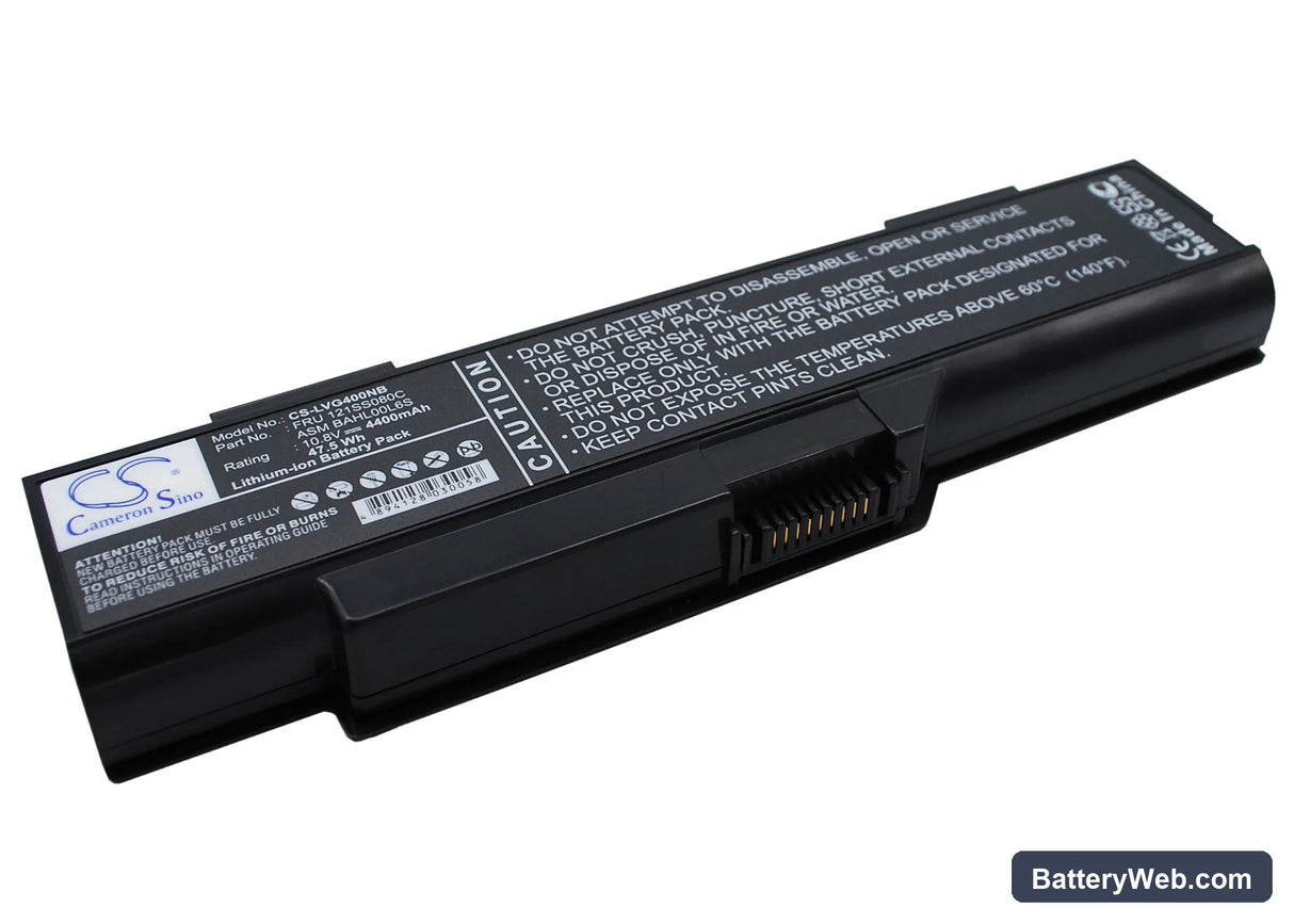Lenovo 3000 G410 Replacement Battery, 10.8V, 4400mAh, Li-ion 1