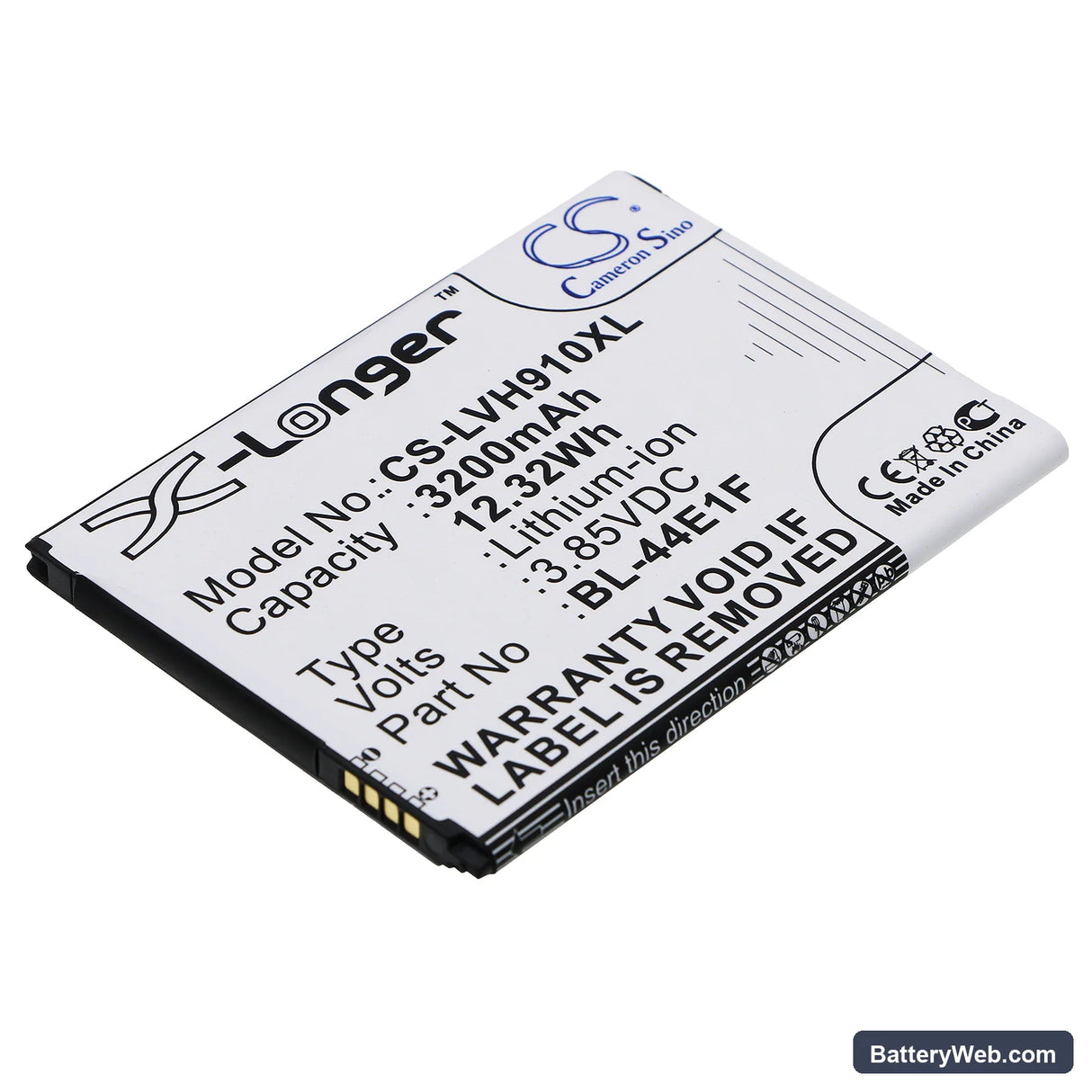 LG VS995 Replacement Battery, 3.85V, 3200mAh, Li-ion 1