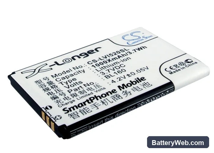 Lenovo I200 Replacement Battery, 3.7V, 1000mAh, Li-ion 1