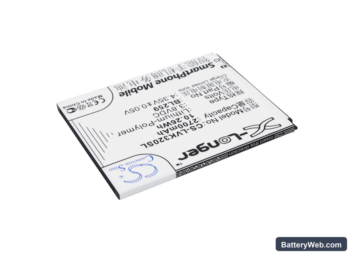 Lenovo Lemon 3 Replacement Battery, 3.8V, 2700mAh, Li-Polymer 2