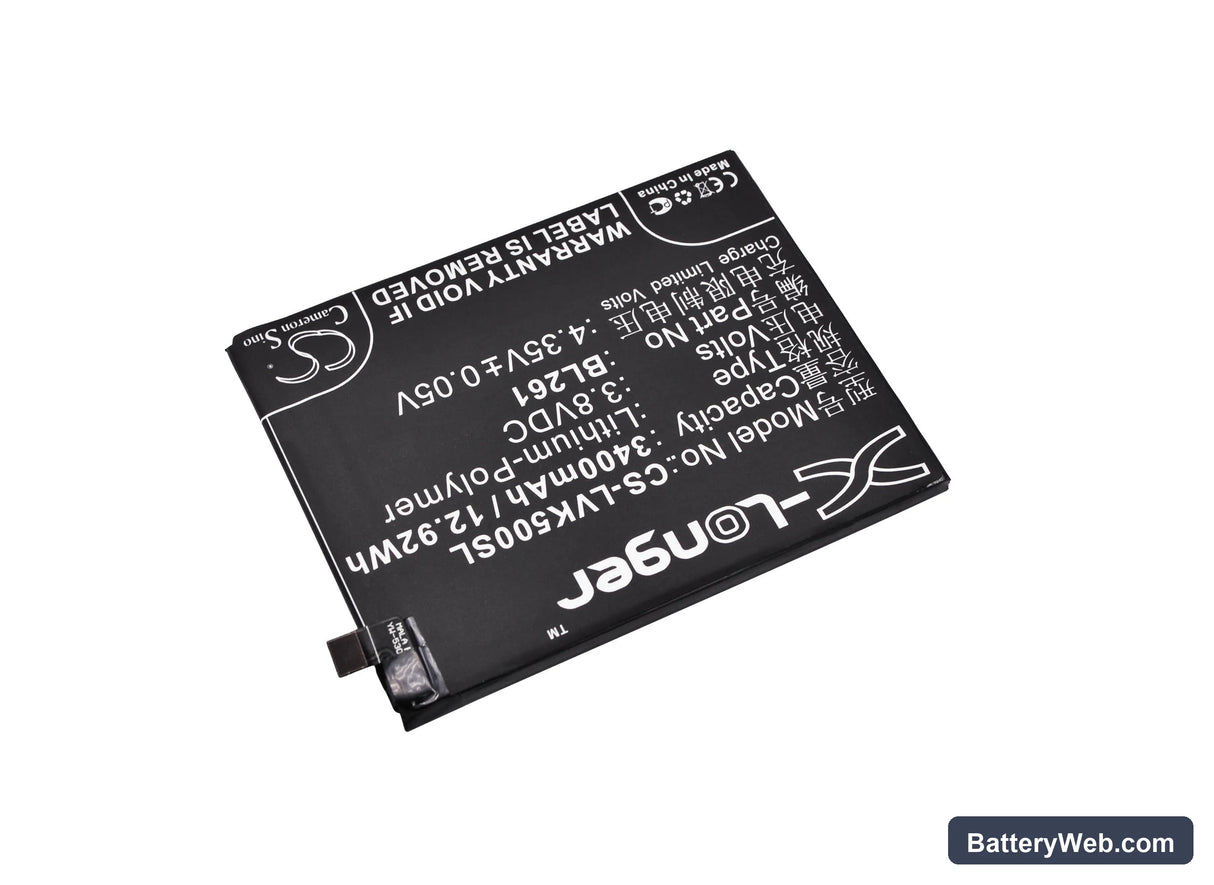 Lenovo K5 Note Replacement Battery, 3.8V, 3400mAh, Li-Polymer 2