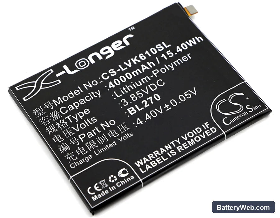 Lenovo Vibe K6 Plus Replacement Battery, 3.85V, 4000mAh, Li-Polymer 1