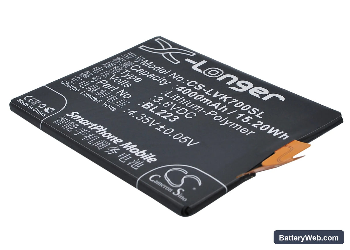 Lenovo K920 Replacement Battery, 3.8V, 4000mAh, Li-Polymer 1
