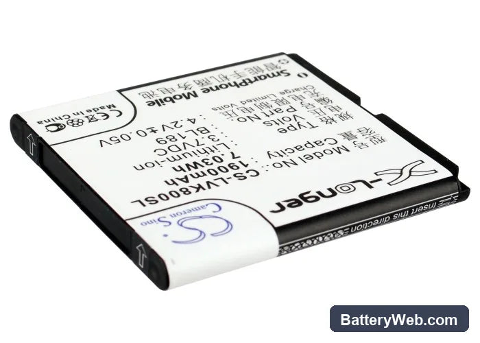 Lenovo K800 Replacement Battery, 3.7V, 1900mAh, Li-ion 2